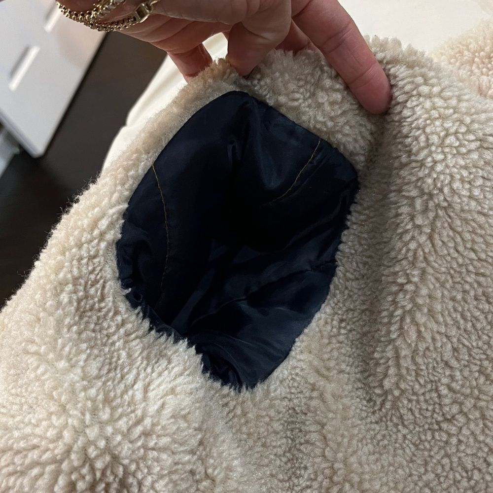 GAP Blue Denim Kids Jacket with Sherpa Collar - Picture 4 of 7
